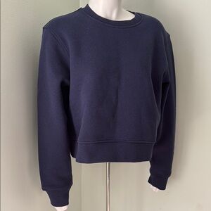 Organic Basics Navy Cropped Sweatshirt Medium NEW